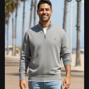 Tommy Hilfiger Men's Zip-Up Sweater in Gray